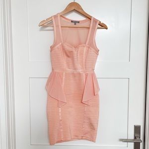 HONEY - Peach bandage bodycon dress